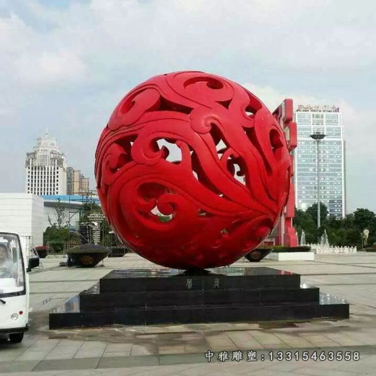 不锈钢广场圆球雕塑