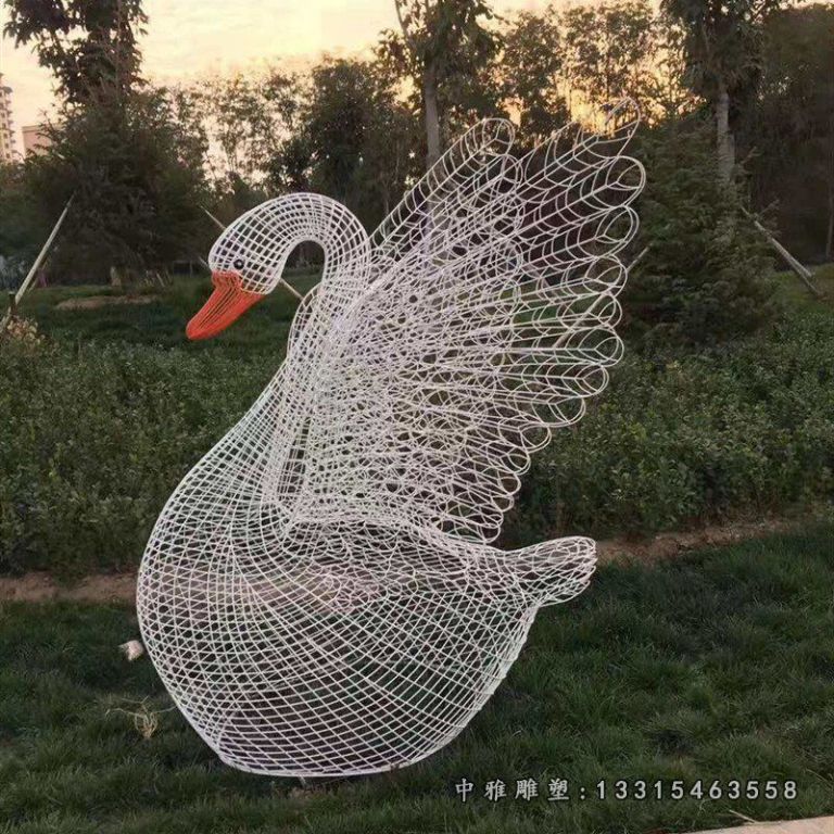 动物天鹅不锈钢雕塑