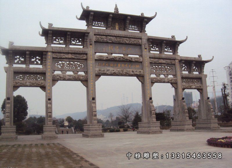 石雕景区牌坊雕塑