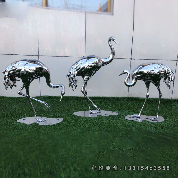 公园不锈钢仙鹤
