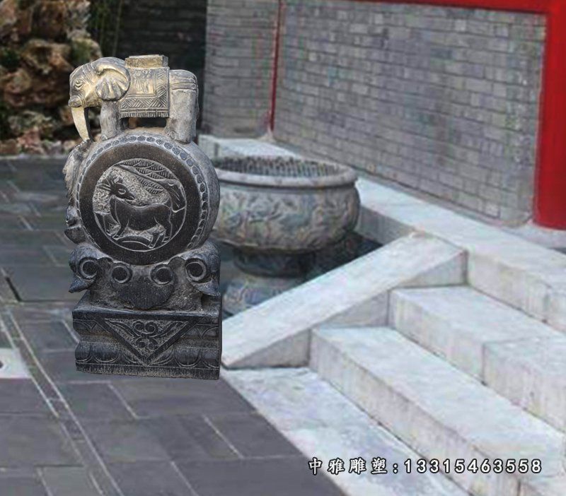 石雕宅门大象抱鼓石雕塑