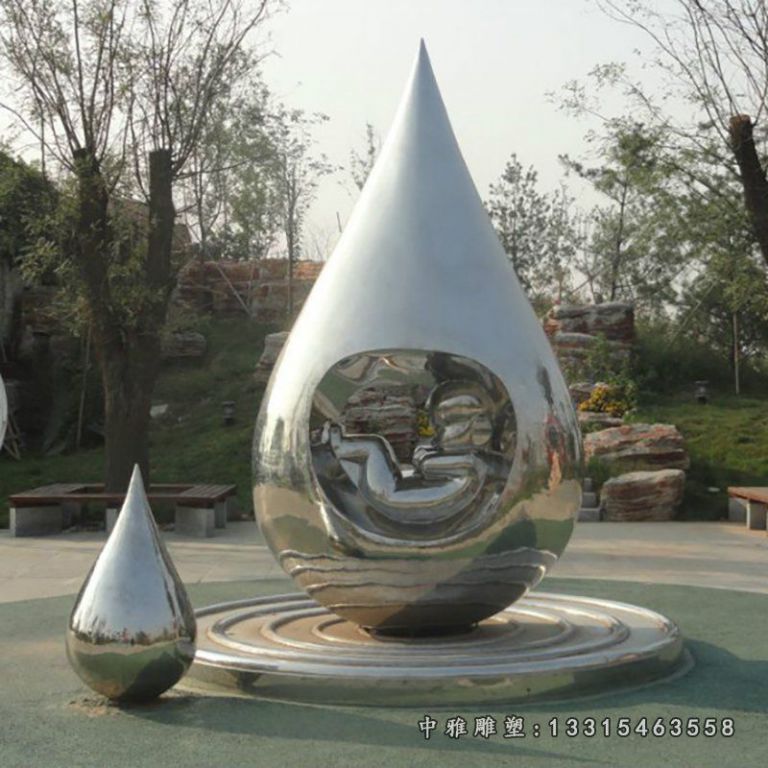 抽象水滴不锈钢摆件