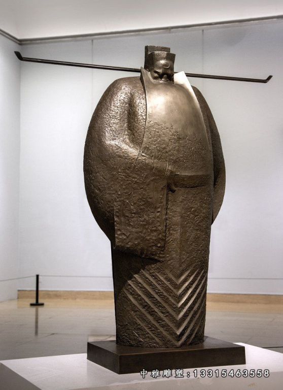 古代人物包公铜雕
