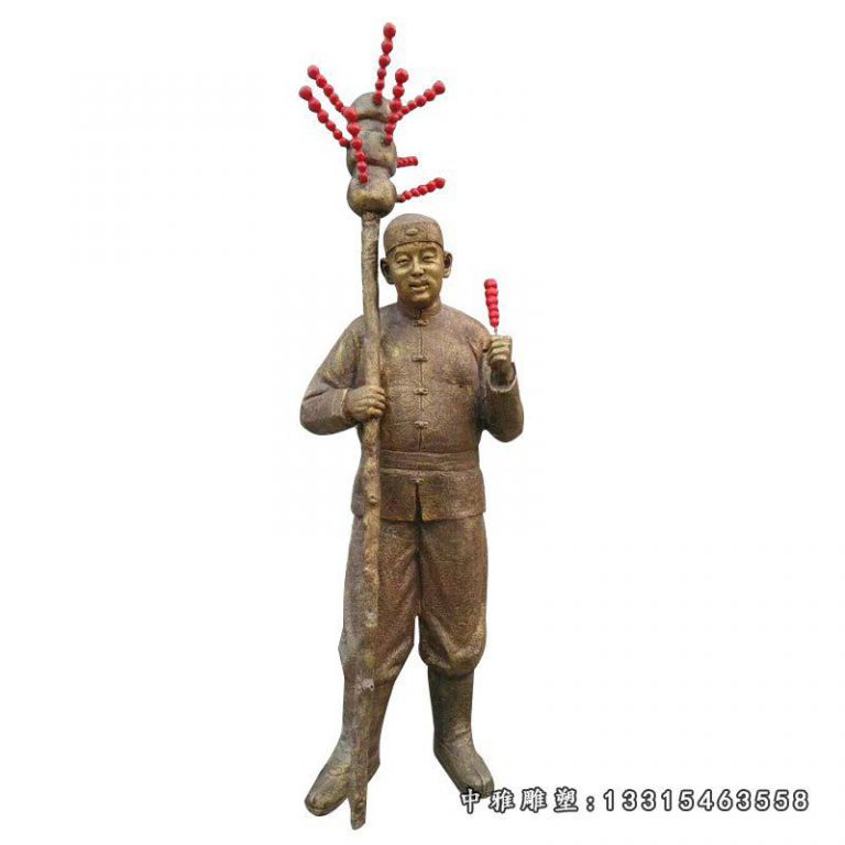 商业街铜雕卖糖葫芦人物