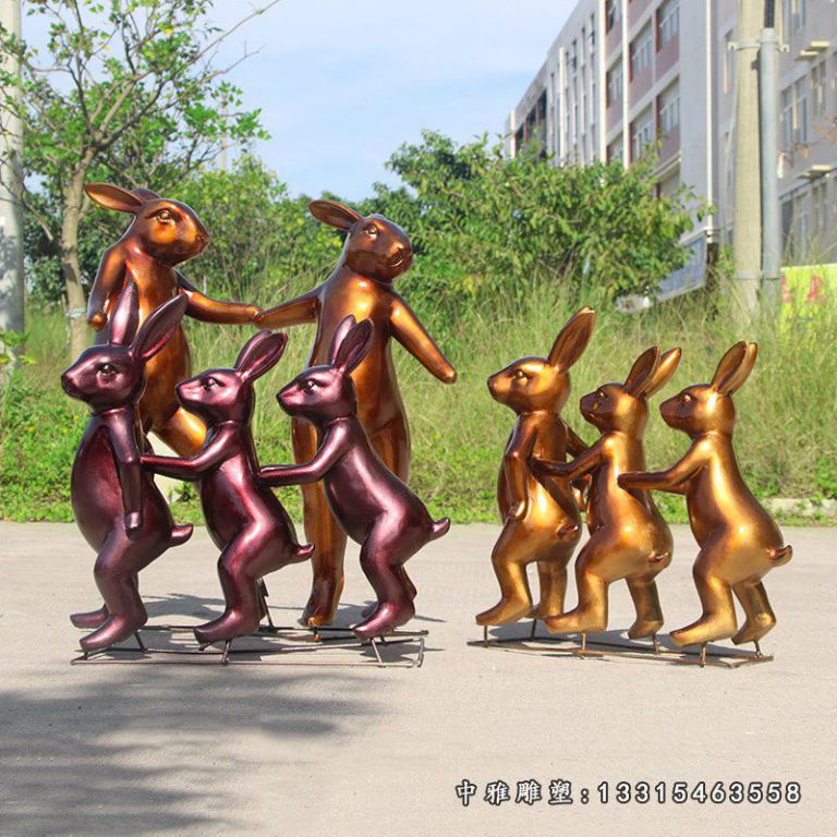 卡通铜雕兔子