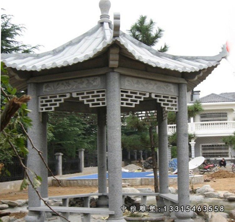 石雕户外凉亭