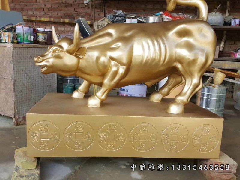 广场铜雕牛摆件