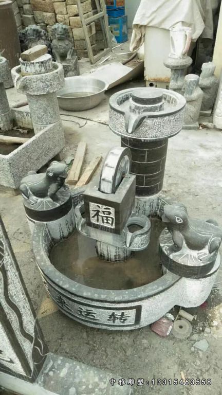 仿古石雕流水池