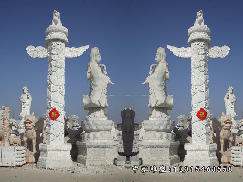 石雕大型龙柱