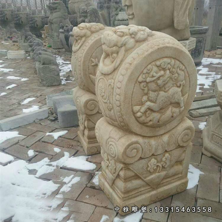 石雕门口动物抱鼓石