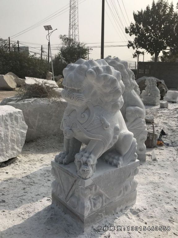 石雕狮子动物雕塑