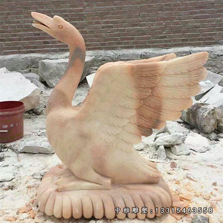 动物石雕天鹅