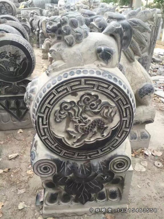 仿古石雕动物抱鼓石