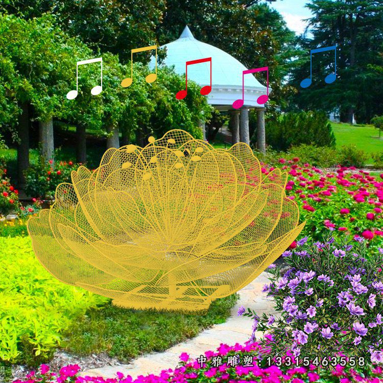 镂空花朵不锈钢雕塑