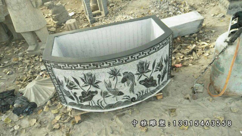 仿古石雕水缸
