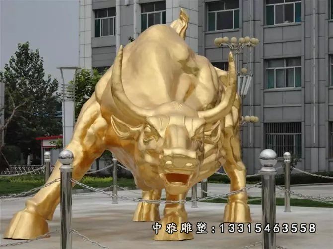 广场铜雕动物牛