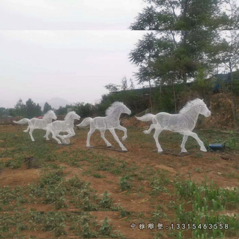 户外不锈钢生肖马