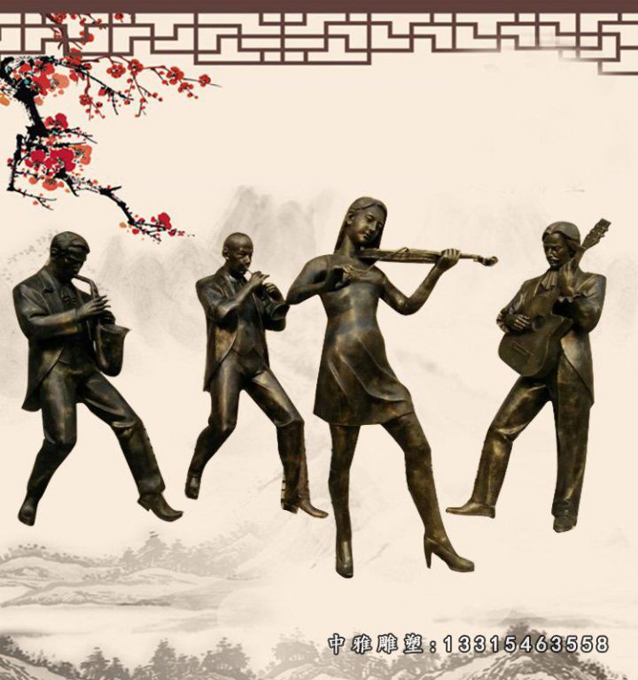 广场铜雕音乐人物