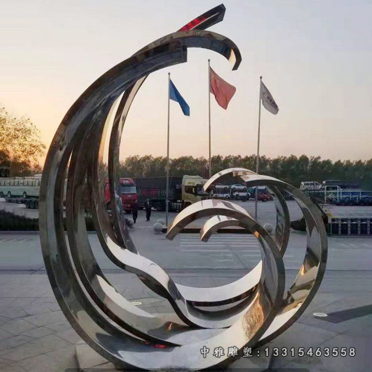 广场海浪不锈钢雕塑