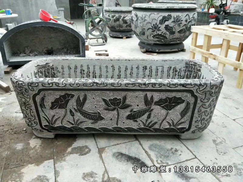 石雕仿古水缸