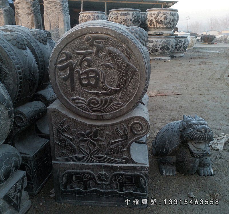 仿古石雕抱鼓石雕塑