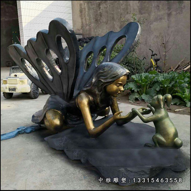卡通兔子铜雕