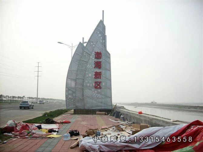 不锈钢大型标志雕塑