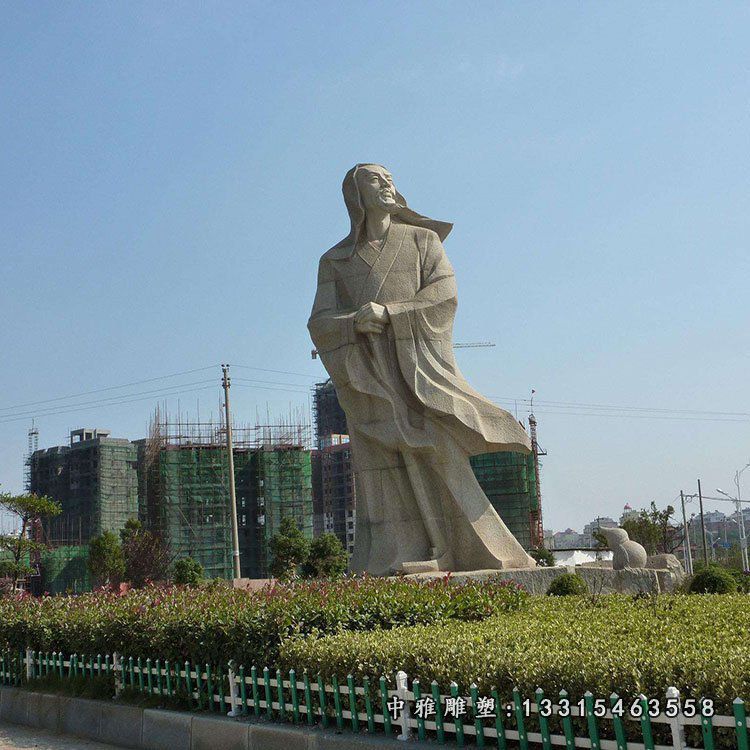 大型石雕陶渊明
