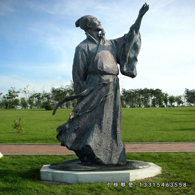 铜雕广场李白