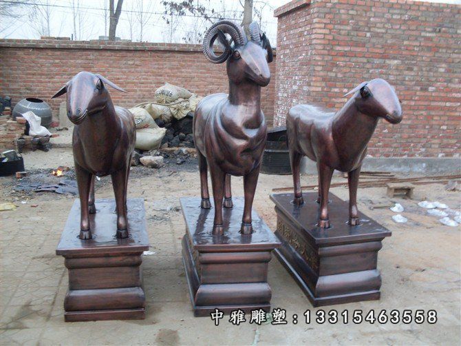 铜雕动物羊雕塑