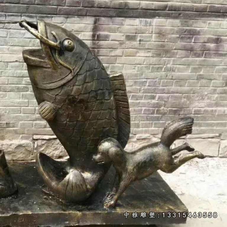 广场铜雕小狗
