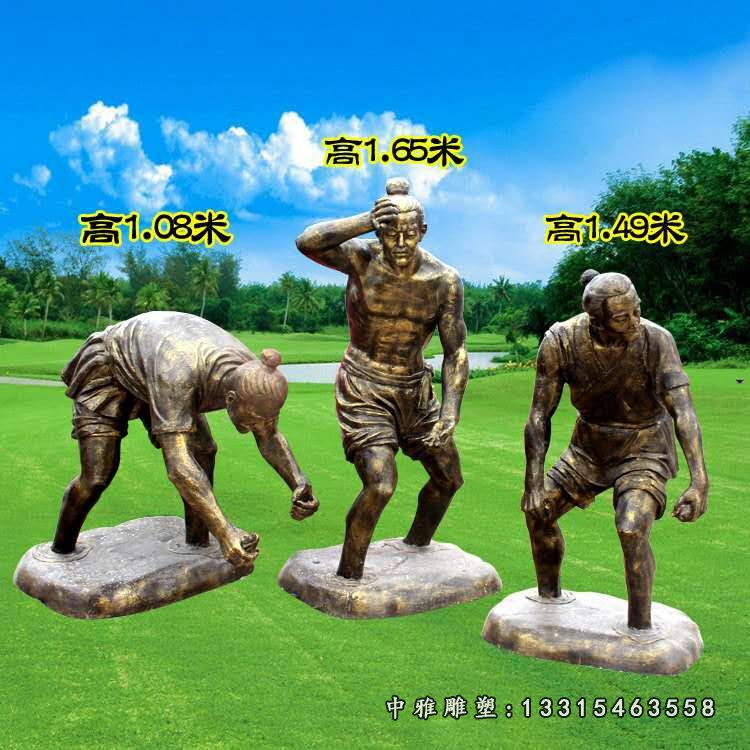 铜雕田园农耕人物