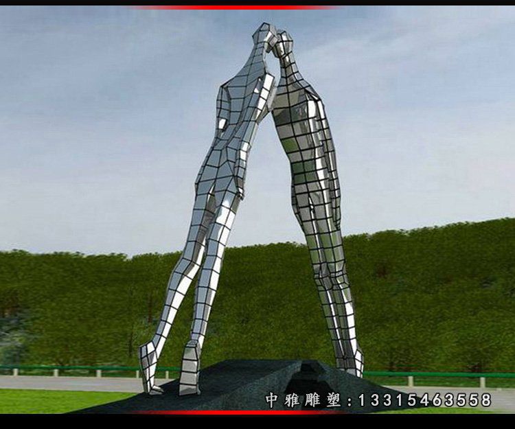 不锈钢情侣广场雕塑