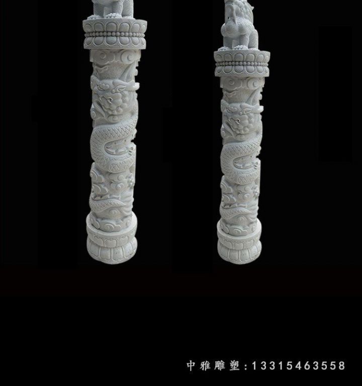 石雕大型龙柱