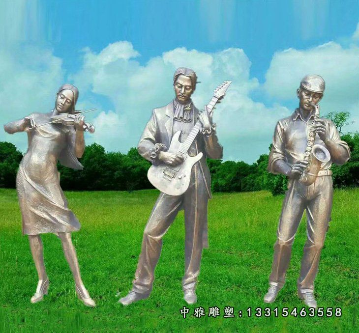 音乐主题铜雕人物