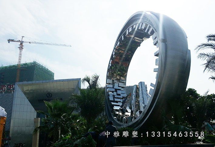 不锈钢广场齿轮雕塑