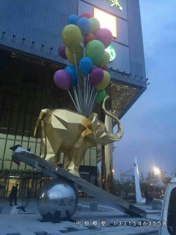 动物大象不锈钢雕塑
