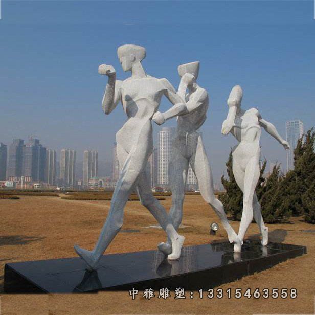 不锈钢竞走比赛人物雕塑