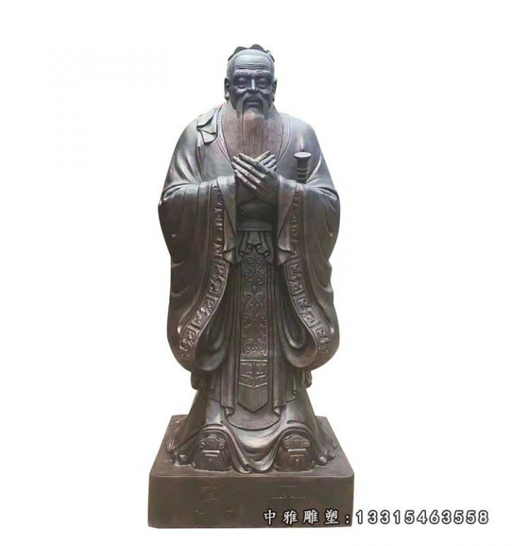 铜雕古代人物孔子