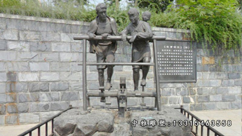 商业街铜雕民俗人物