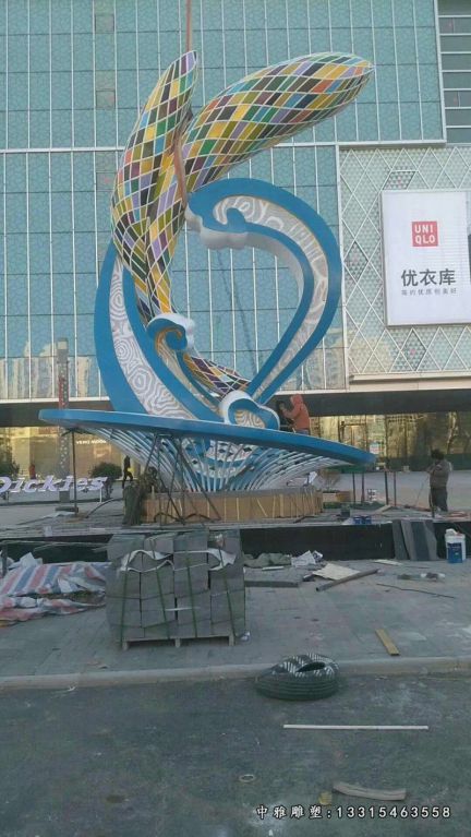 跳跃海豚不锈钢动物