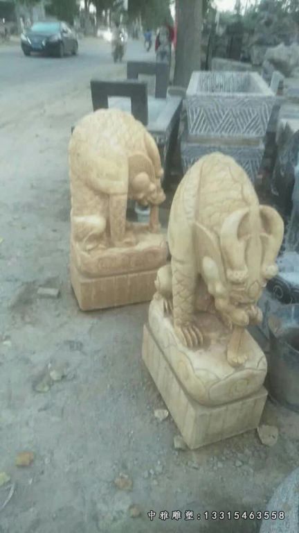 石雕神兽獬豸雕塑