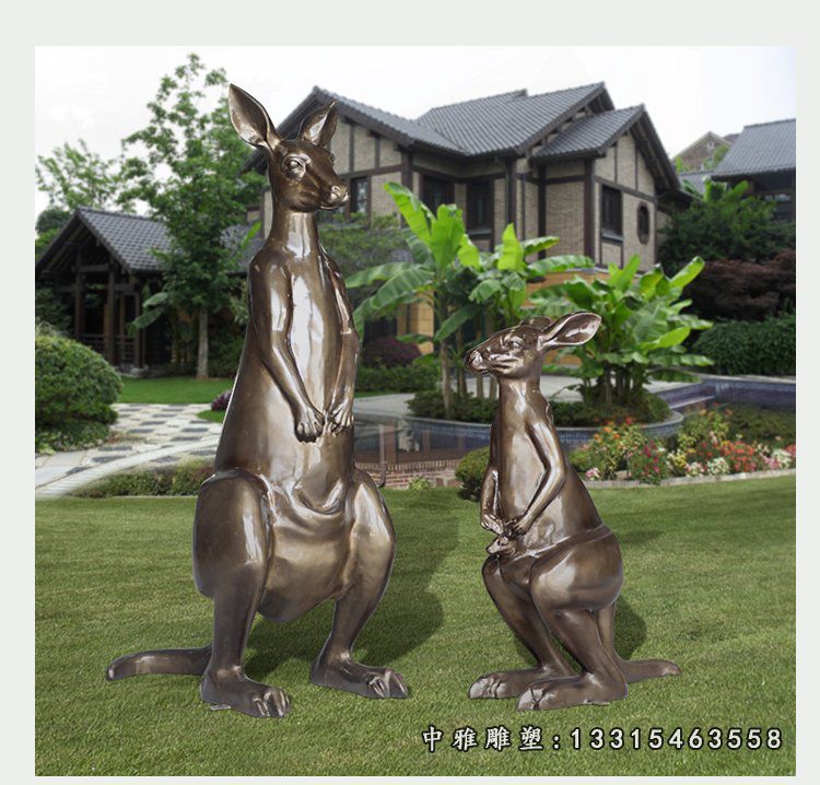 公园铜雕袋鼠