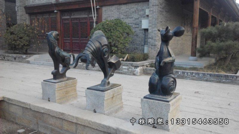 广场铜雕十二生肖动物