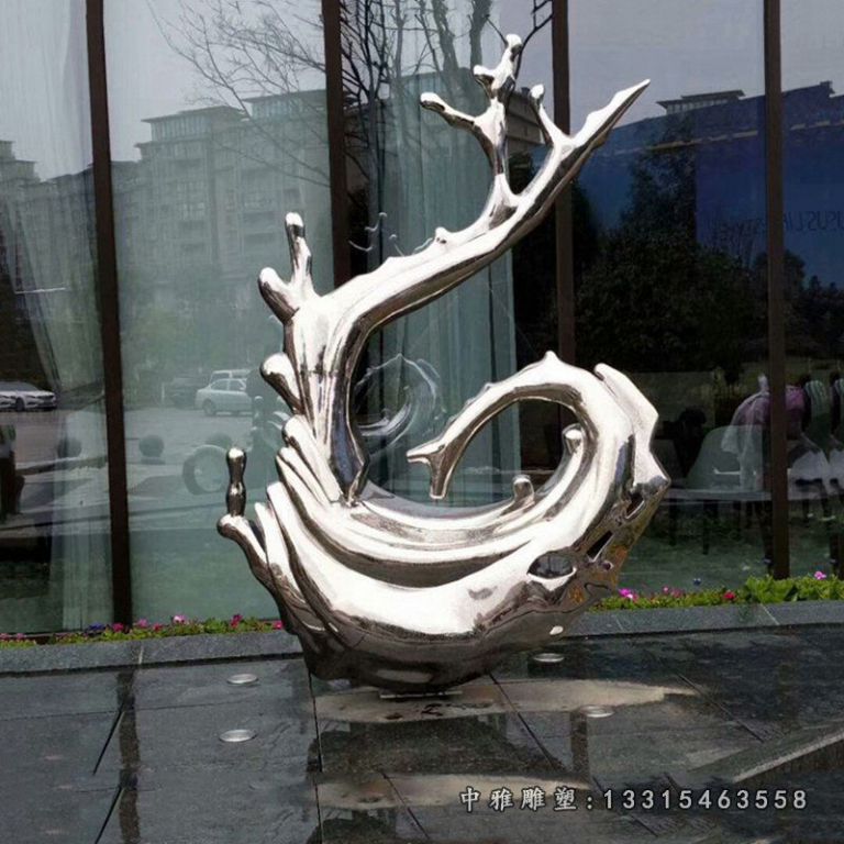 抽象海浪景观不锈钢摆件