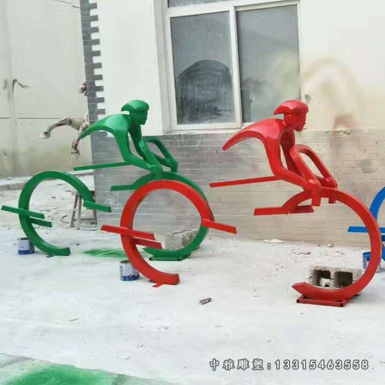 不锈钢抽象赛车人物雕像