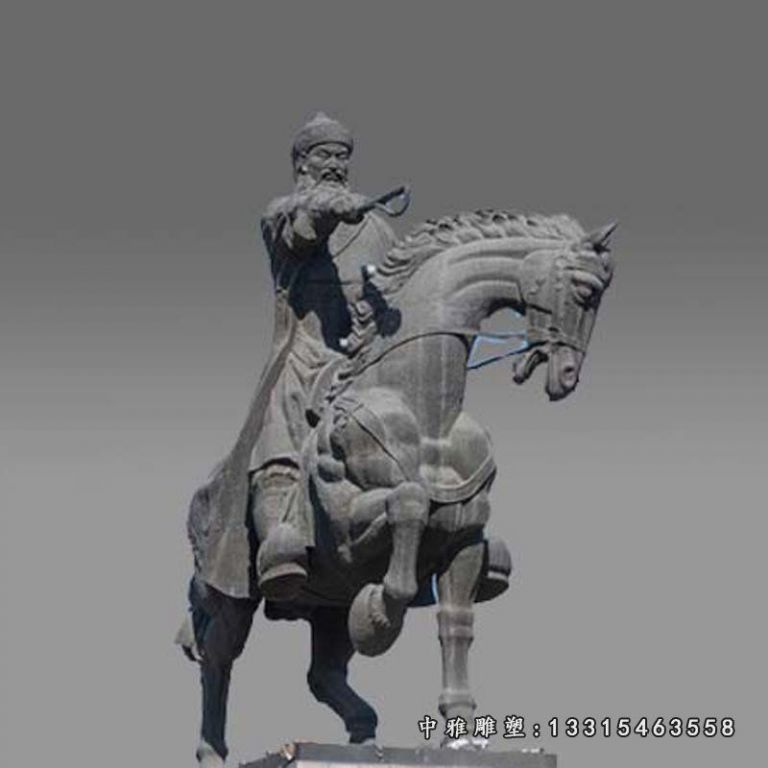 成吉思汗骑马人物铜雕
