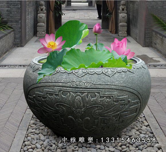 石雕花园花盆景观