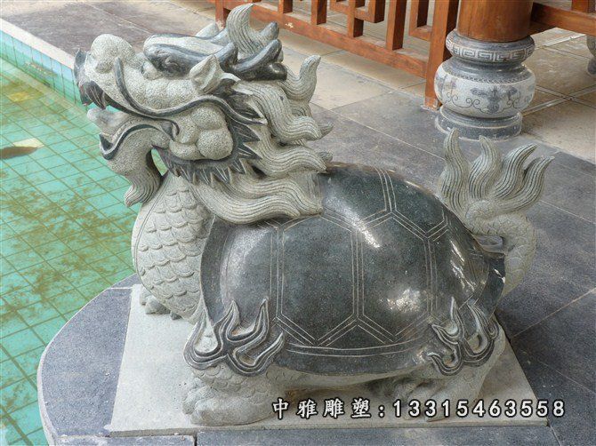石雕动物龙龟
