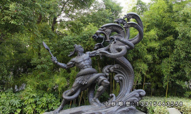 神话夸父逐日铜雕